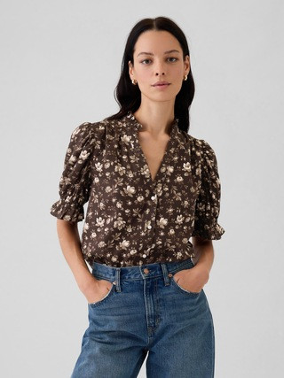 Floral Puff Sleeve Shirt | Gap (US)