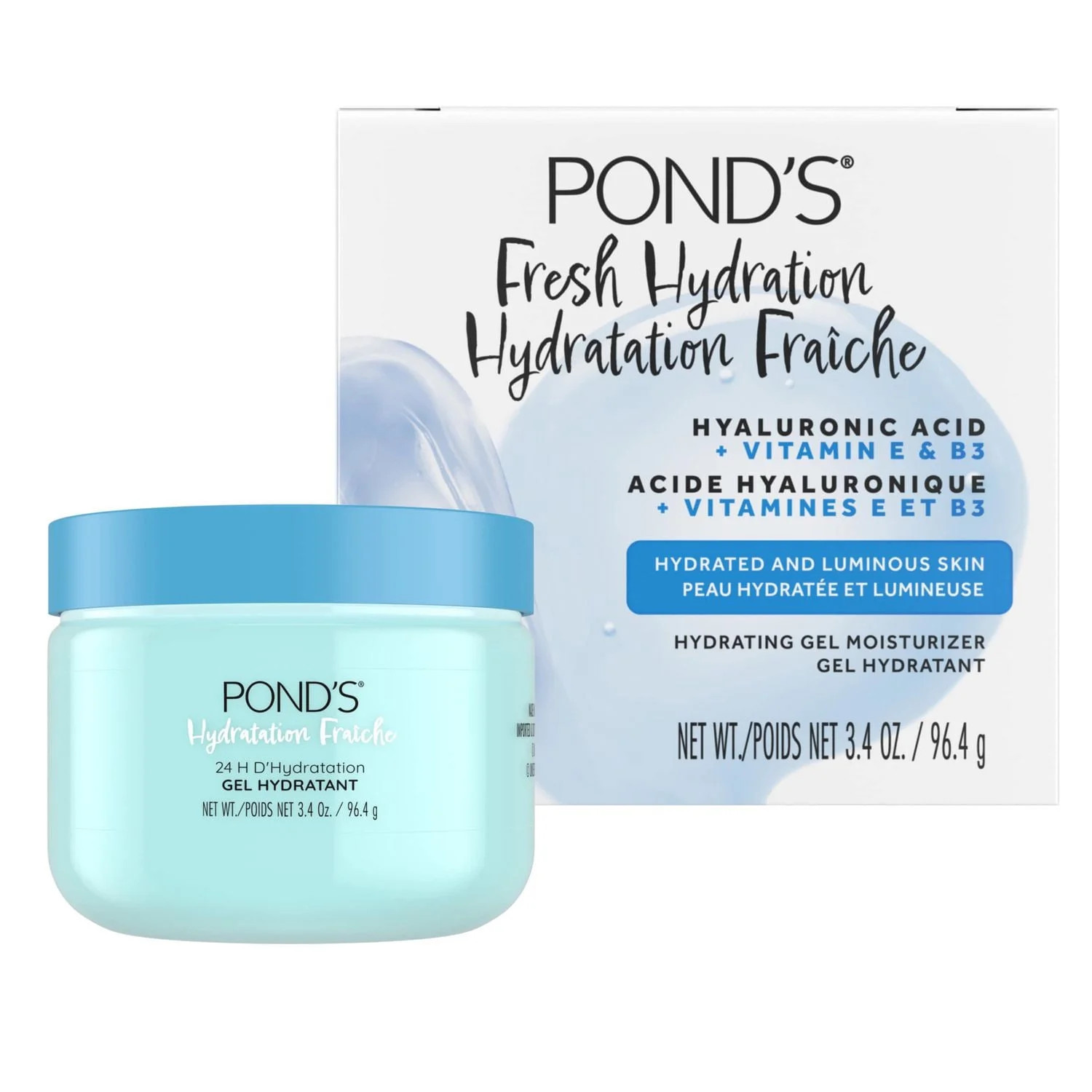 POND’S Hyaluronic Acid, Vitamin E & B3 Gel Face Moisturizer For 24 hour Hydration and Luminous ... | Walmart (CA)