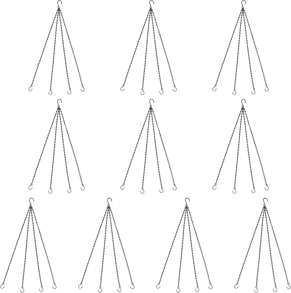 10 PCS 22.8 Inch Hanging Basket Chain, 4 Point Hanging Chain Flower Pot Chain Hanger, Replacement... | Amazon (US)