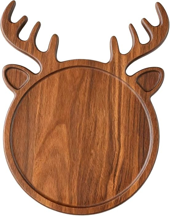 Christmas Charcuterie Board, Acacia Wood Serving Platter, 8" Reindeer Charcuterie Tray, Appetizer... | Amazon (US)