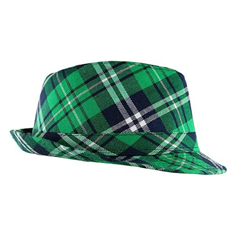 Tarmeek St.Patricks Day Decorations Irish Plaid Green Fedora - St. Patrick's Day Costume Accessor... | Walmart (US)