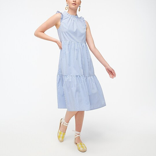 Tiered midi ruffle dress | J.Crew Factory