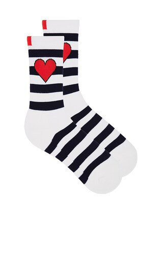 Kule The Women's Heart Rugby Sock in Black,White. | Revolve Clothing (Global)