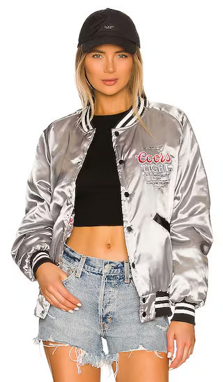 Coors Light Official Nylon Bomber Jacket in Silver | Revolve Clothing (Global)