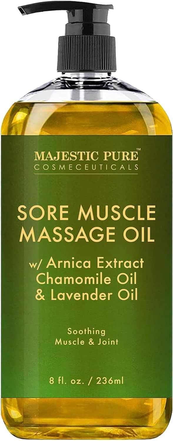 MAJESTIC PURE Arnica Sore Muscle Massage Oil for Body - Natural Therapy Oil with Lavender and Cha... | Amazon (US)