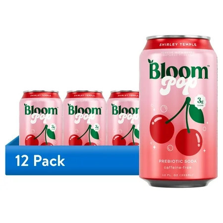 (12 pack) Bloom Pop Prebiotic Soda, Shirley Temple, 12 fl oz Can | Walmart (US)