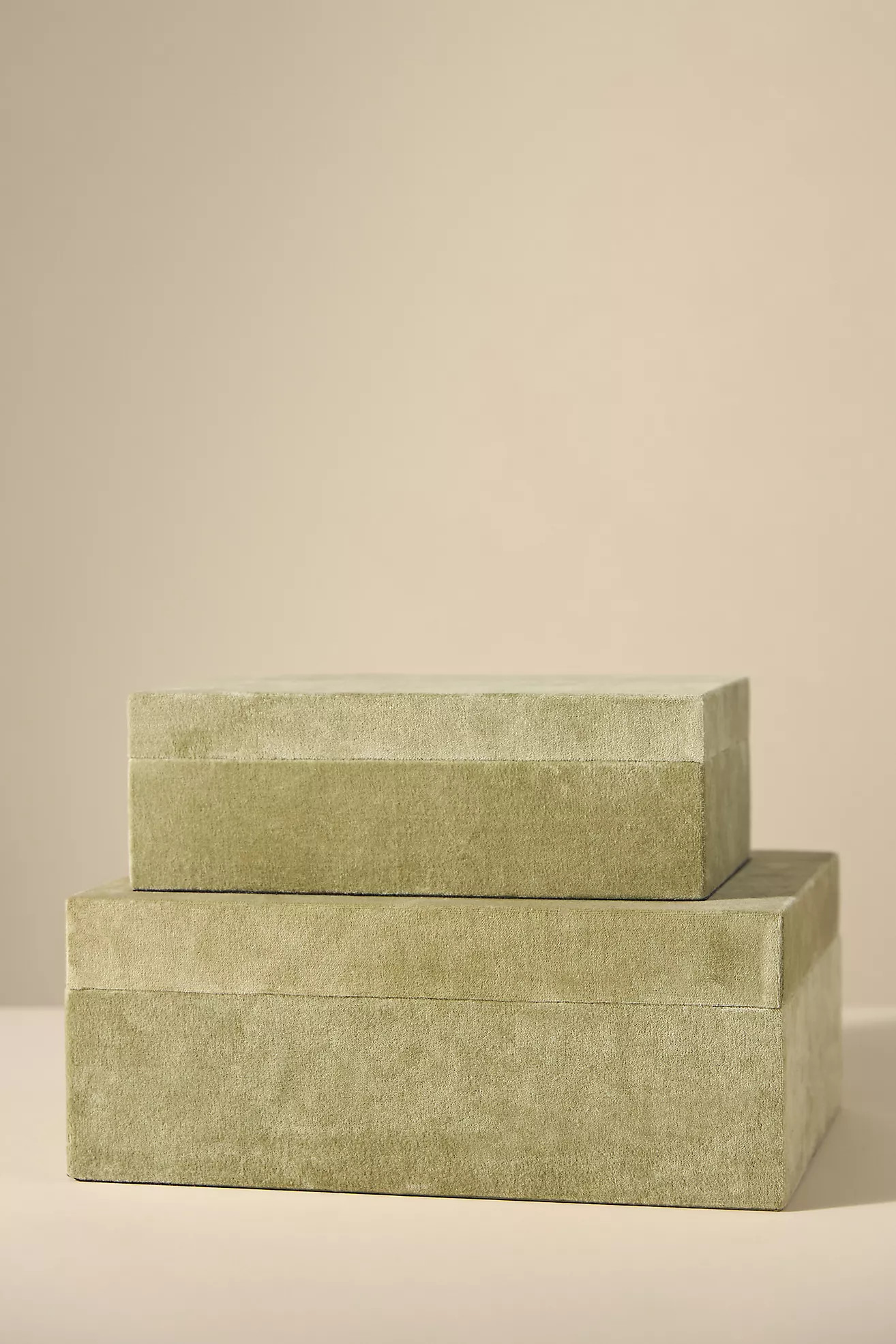 Lulu Velvet Covered Boxes, Set of 2 | Anthropologie (US)