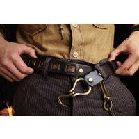 Handmade Vintage Mens Leather Belt, Vintage Brass Hook Trooper Belt, Gifts For Him, Distressed Belt | Etsy (US)