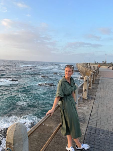Have been loving this green utility dress from Anthropologie on our trip to South Africa! Pairing it with sunglasses and adidas sambas for a casual look.

#LTKfindsunder100 #LTKstyletip #LTKtravel