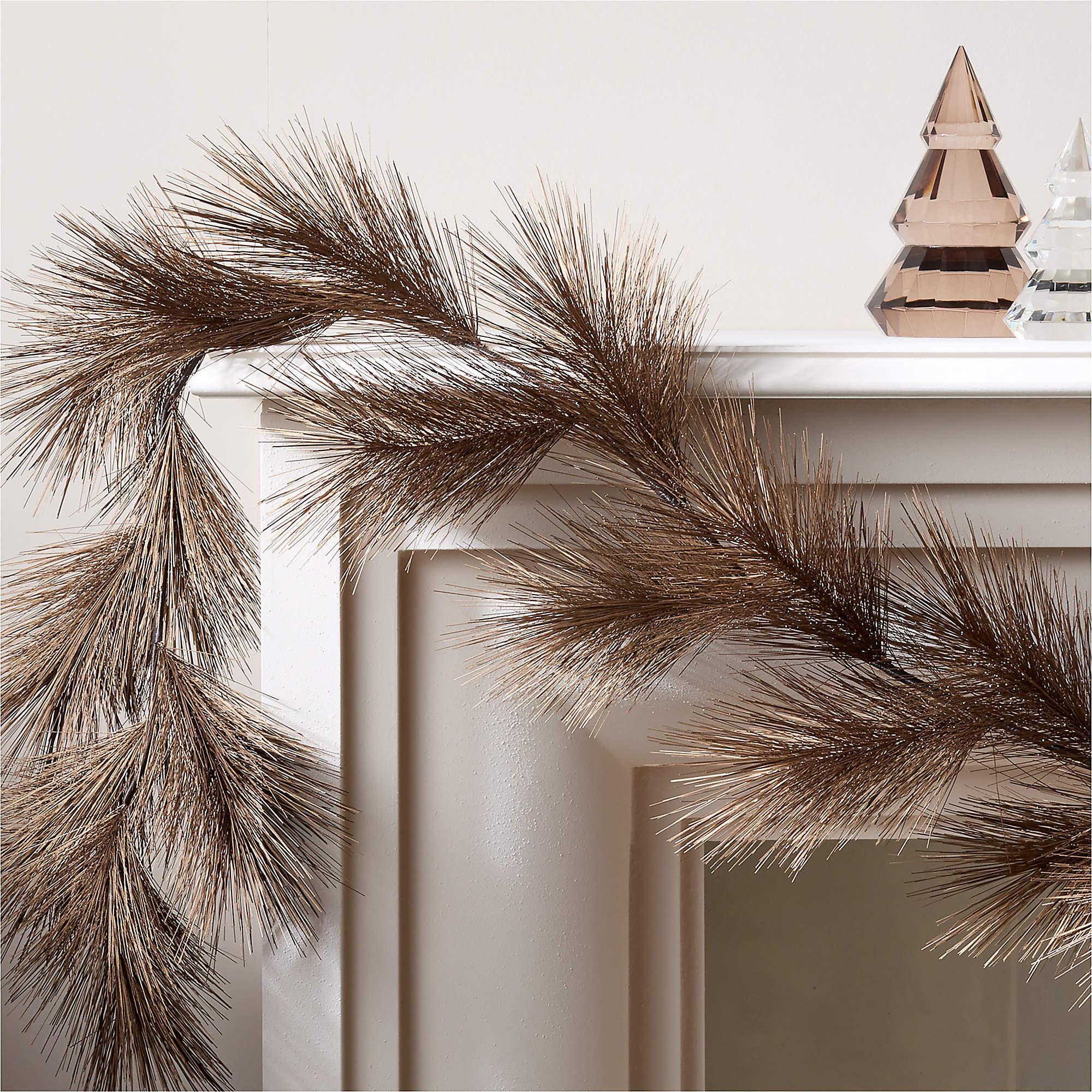 Faux Bronze Pine Holiday Garland 84" + Reviews | CB2 | CB2