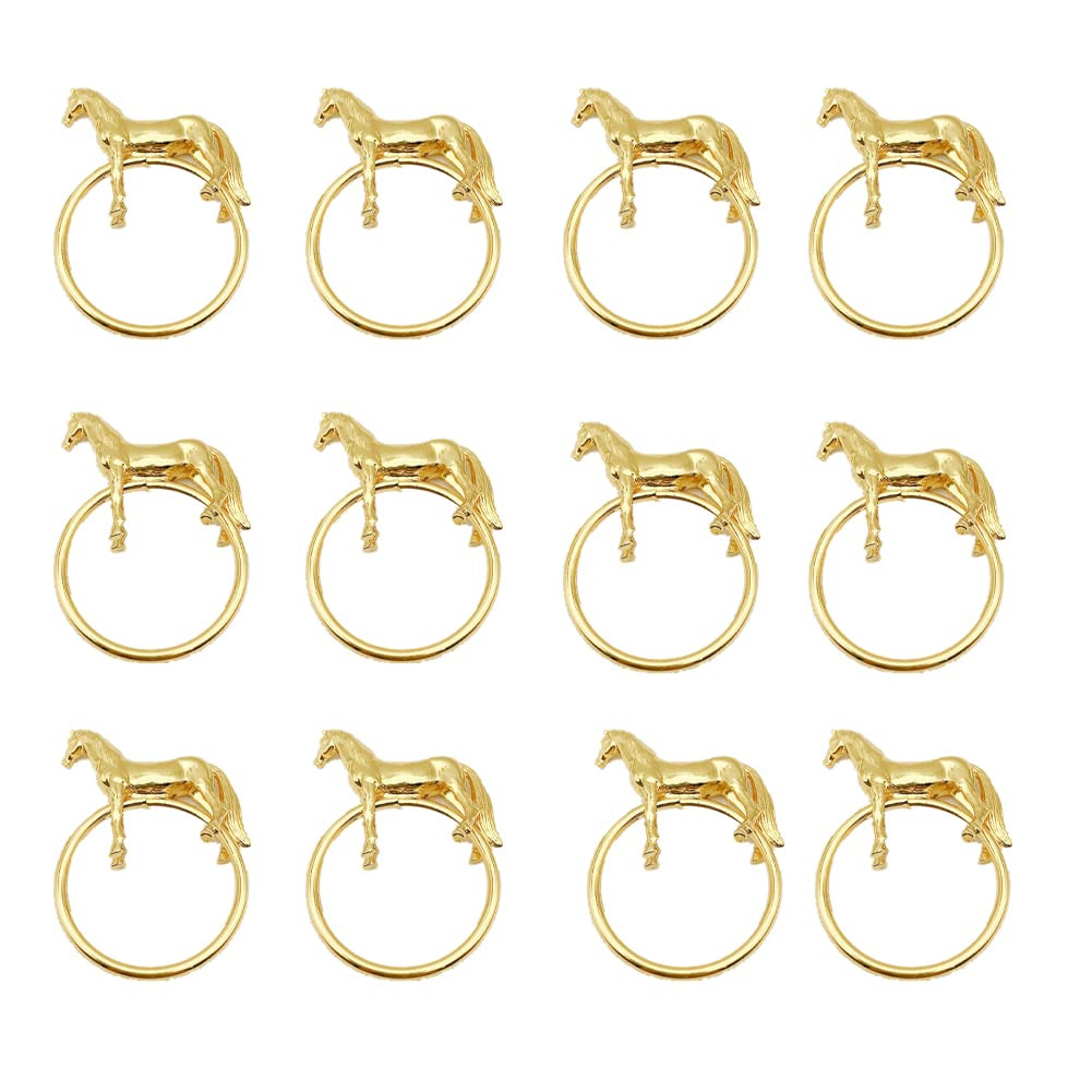 Standing Horse Shape Napkin Ring Metal Napkin Buckle Napkin Hotel/Hotel Supplies Napkin Rings Set... | Amazon (US)