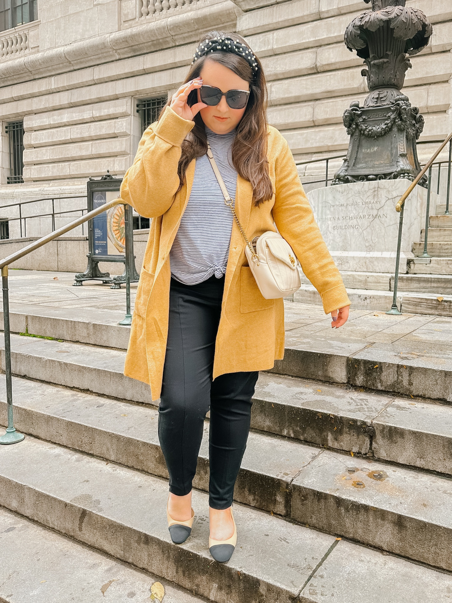 The perfect comfortable & chic neutral look for Fall & Winter! Everything is super versatile and can be worn with other pieces! The pear black headband is a staple piece, as well as the collared sweater! The blazer-like collar really elevates the look! 

#LTKmidsize #LTKworkwear #LTKshoecrush