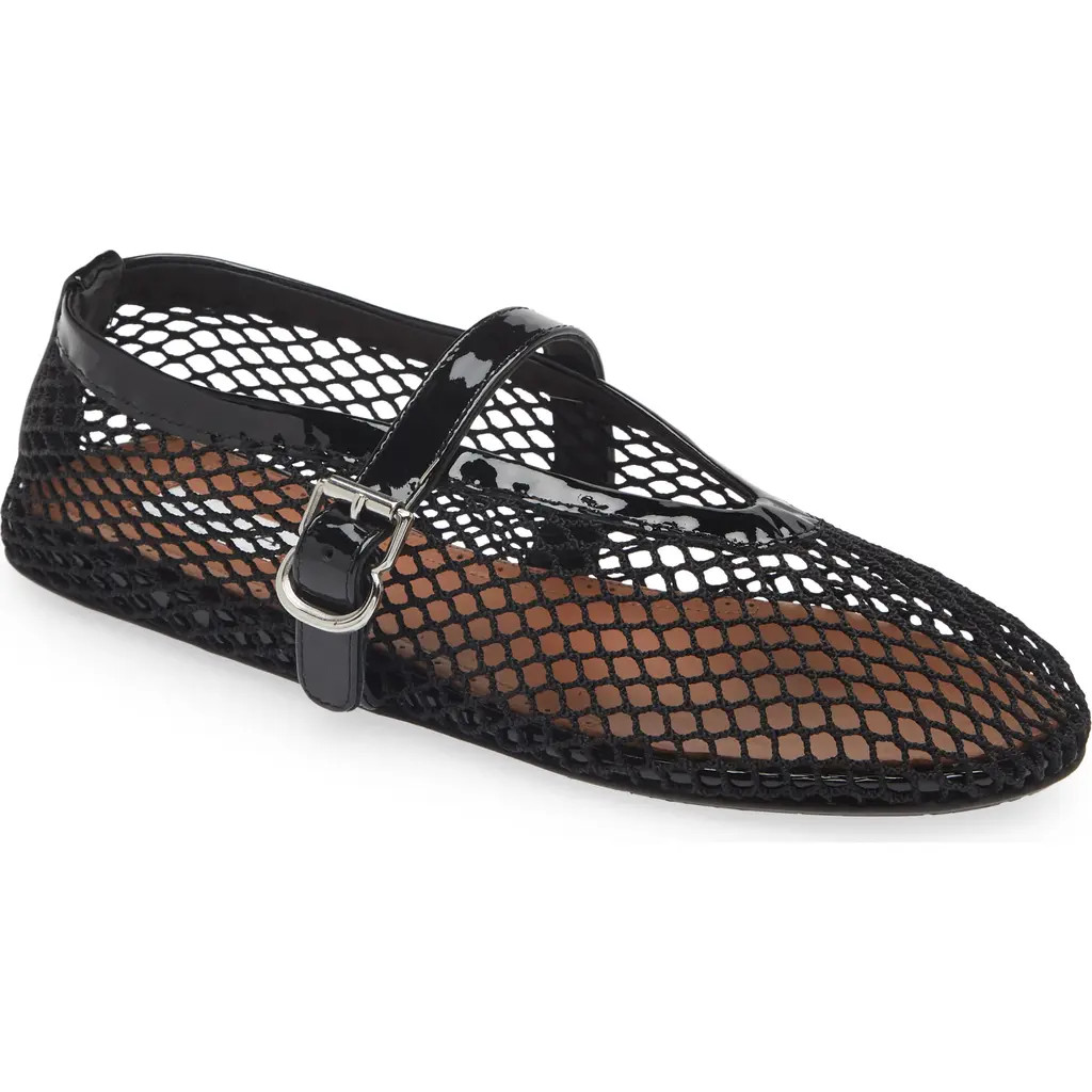 Alaïa Fishnet Ballerina Flat in Noir at Nordstrom, Size 5.5Us | Nordstrom