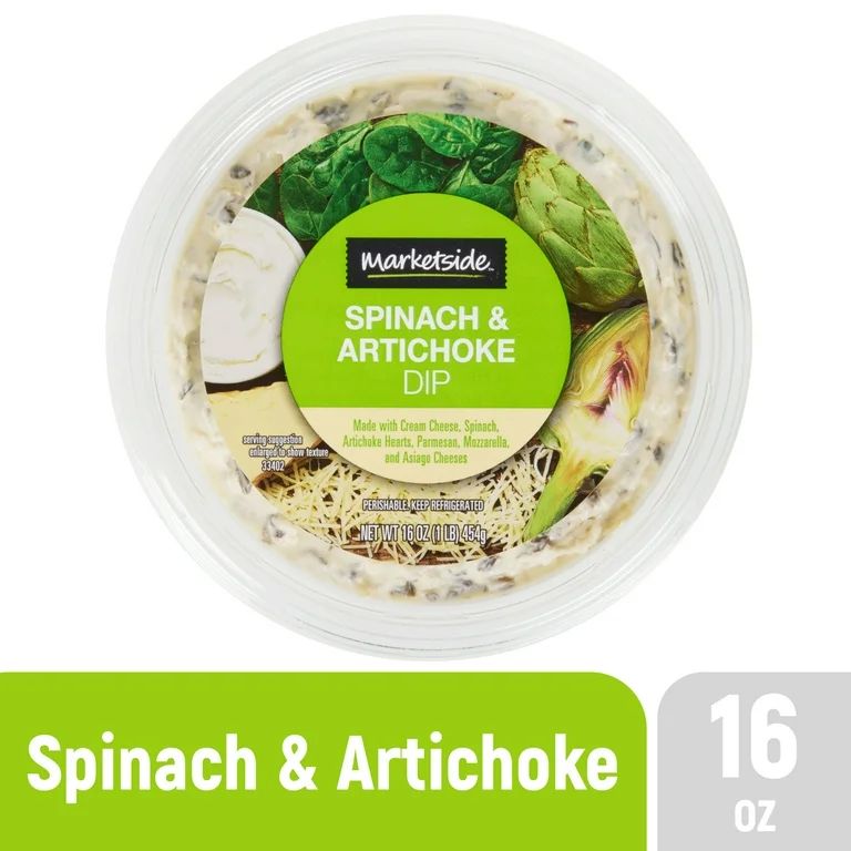 Marketside Premium Heatable Spinach Artichoke Dip Small Tub (16 oz, 1 Count) | Walmart (US)