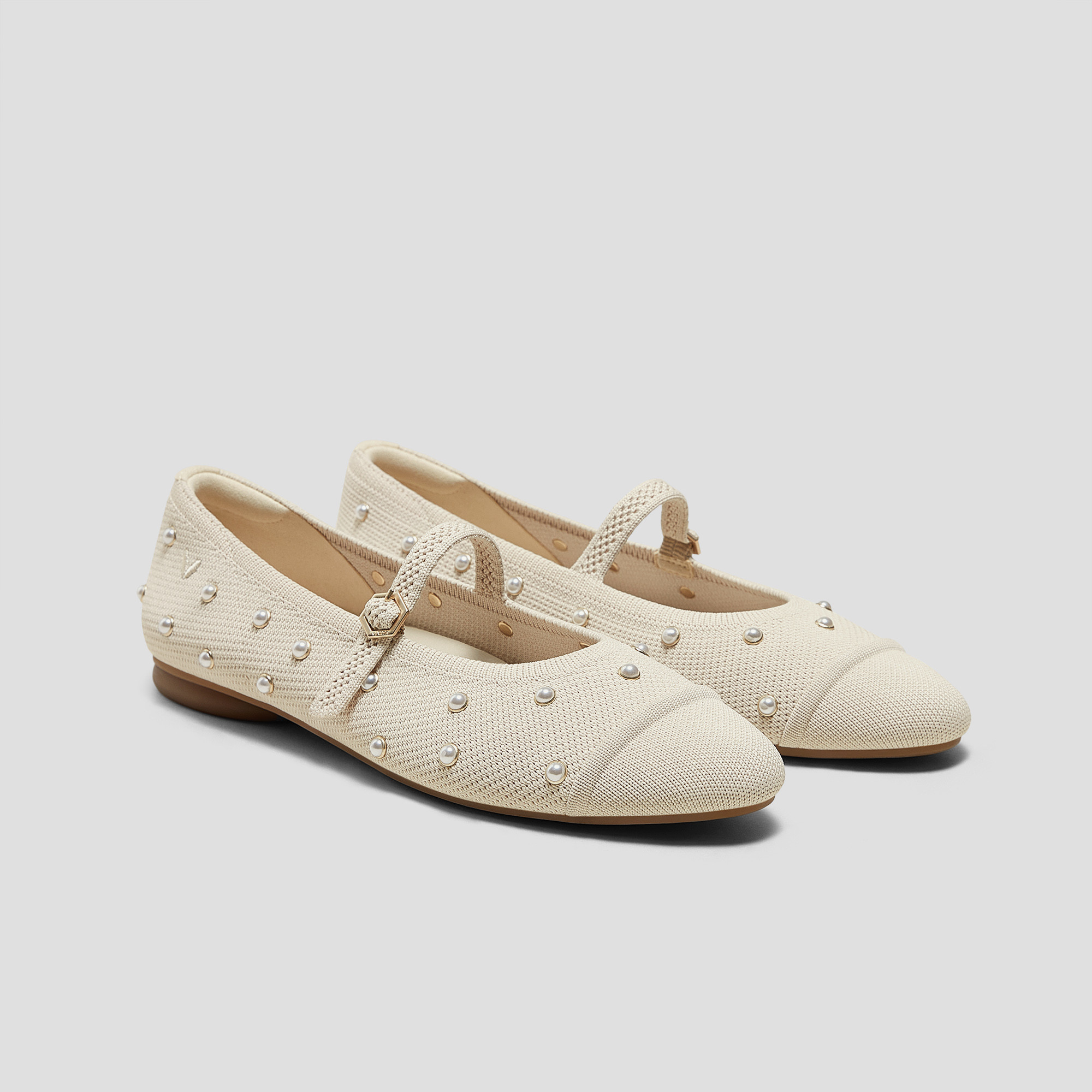 VIVAIA Almond-Toe Mary Janes AdaptAll™ (Tamia Mary Jane)|CREAM IVORY PEARLS|US 5.5 | VIVAIA