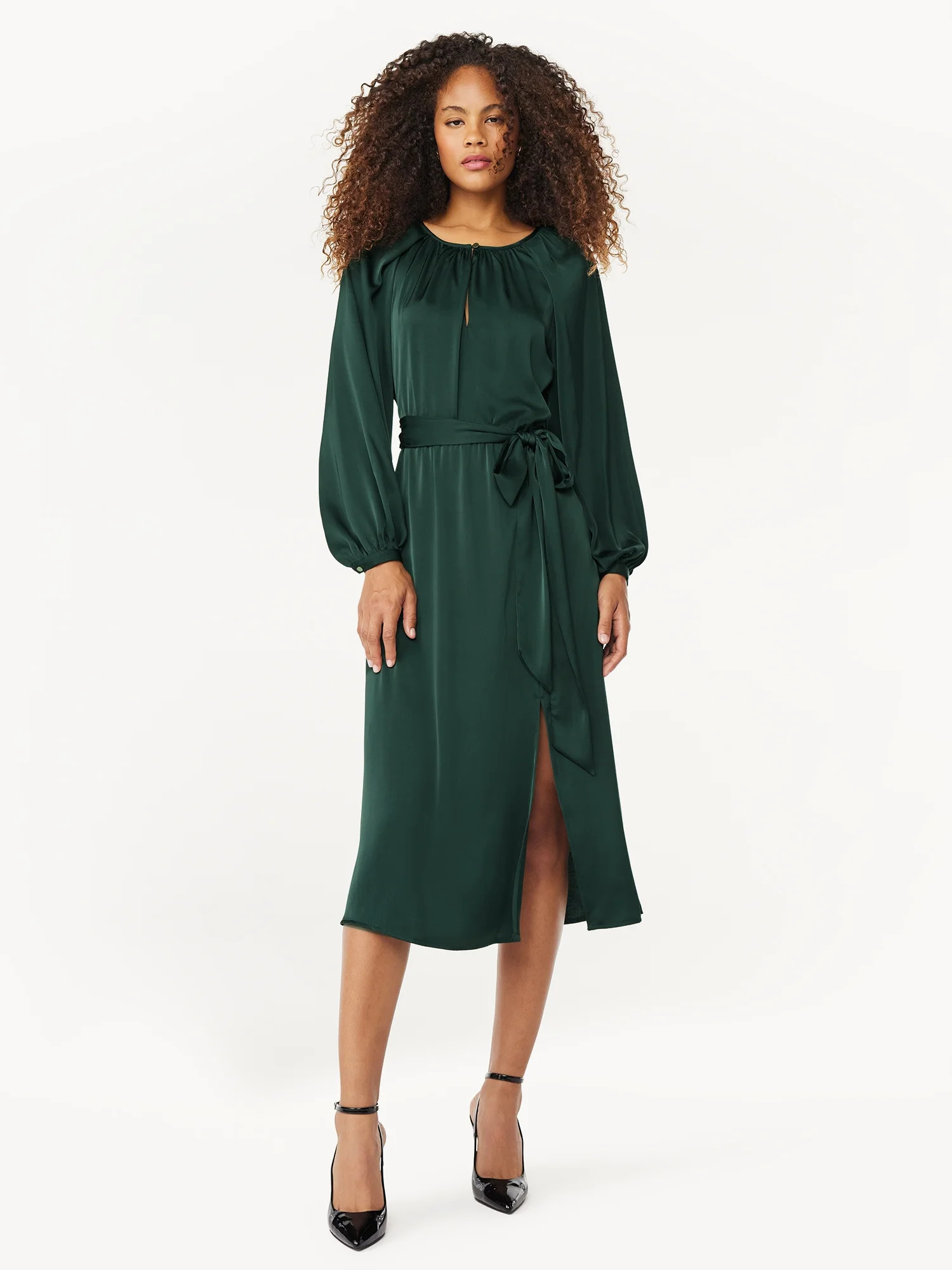 Scoop Women's Satin Raglan Cape Dress, Sizes XS-XXL | Walmart (US)