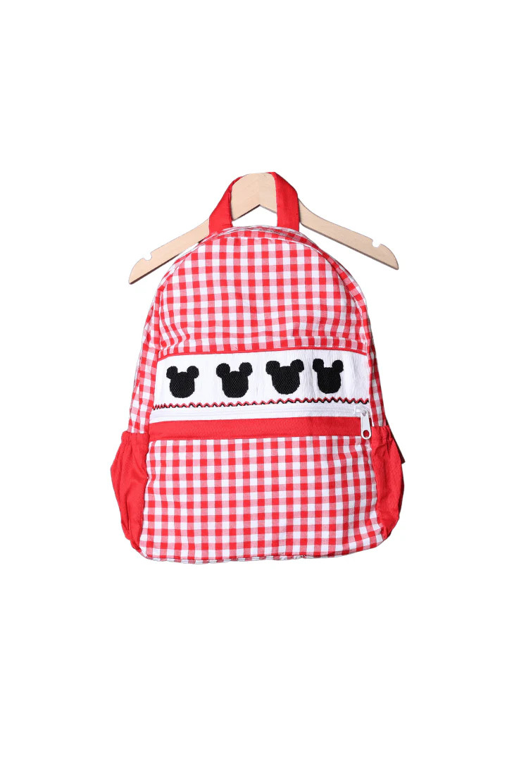 Smocked Mouse Red Gingham Backpack | The Smocked Flamingo