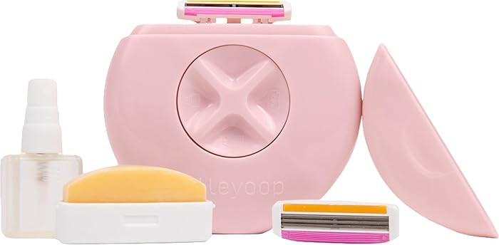 Alleyoop Portable Travel Razors For Women - On-the-Go Mini Triple-Blade Razor & Shaver - Clean & Close Shave with Moisturizing Bar & Refillable Spray Bottle - Gentle for All Skin Types (Dusty Pink) | Amazon (US)