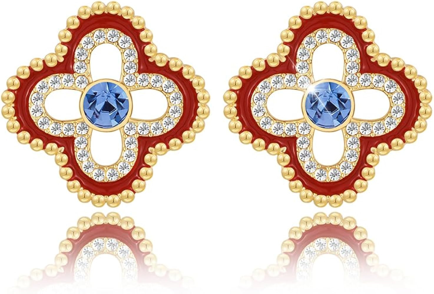 4th Of July Earrings For Women Red White And Blue Clover Heart Stud Earrings Cowgirl Boot Huggie ... | Amazon (US)