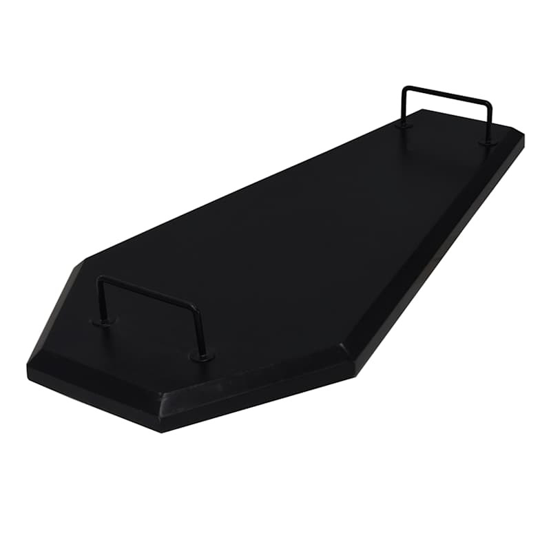 Southern Gothic Black Wooden Coffin Charcuterie Board with Handles, 24x12 | At Home