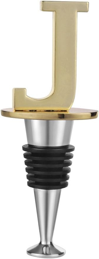 Wine and Beverage Bottle Stopper With Gold Finish (Letter J) | Amazon (US)