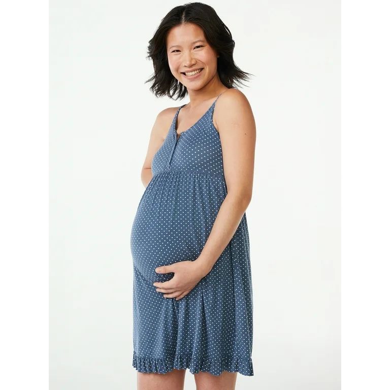 Joyspun Women's Maternity Nursing Chemise Dress, Sizes S to 3X | Walmart (US)