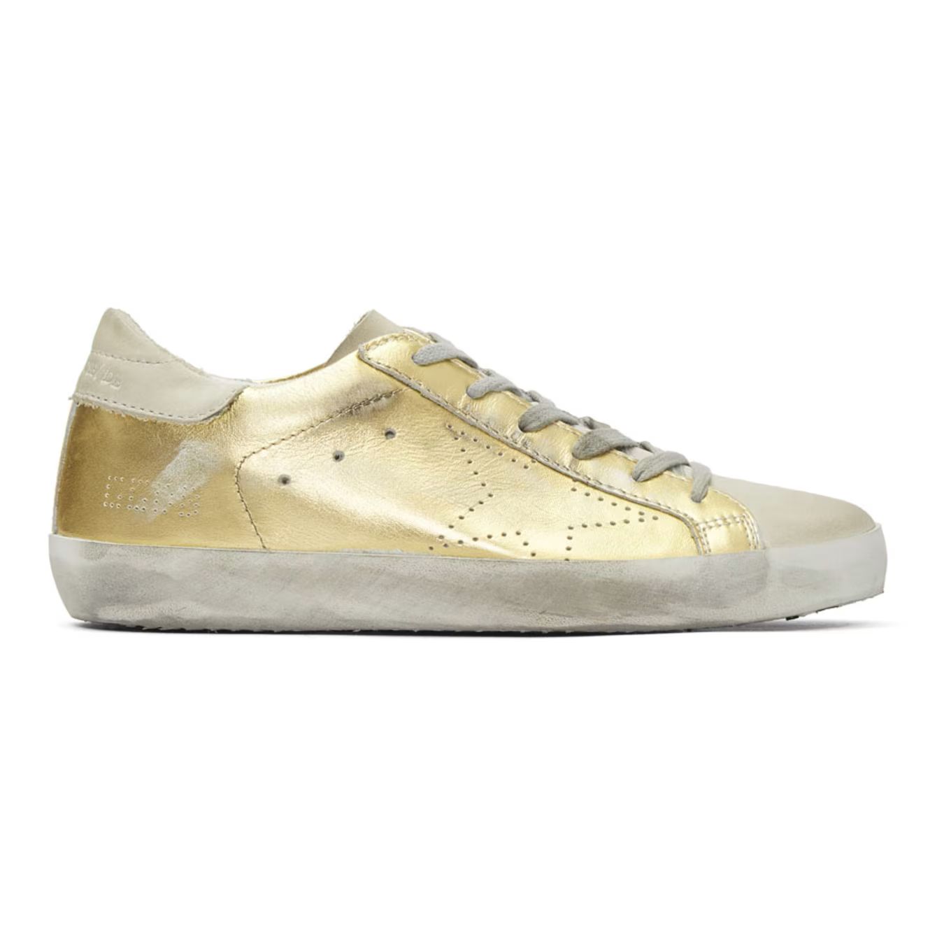 Golden Goose - Gold & Grey Skate Superstar Sneakers | SSENSE 