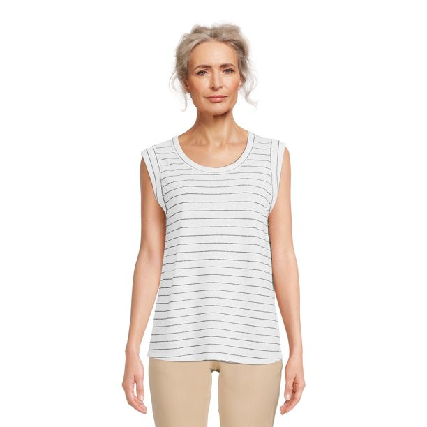 Time and Tru Women's Roll Cuff Top | Walmart (US)