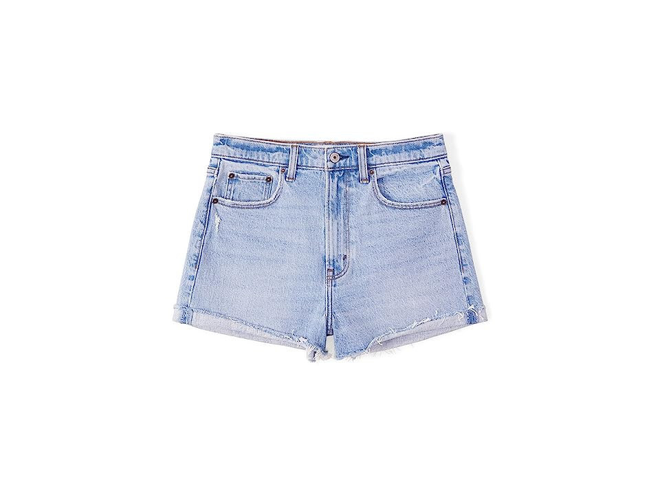 Abercrombie & Fitch Classic High Rise Mom Short Women's Clothing Light Destroy: 26 R | Zappos.com
