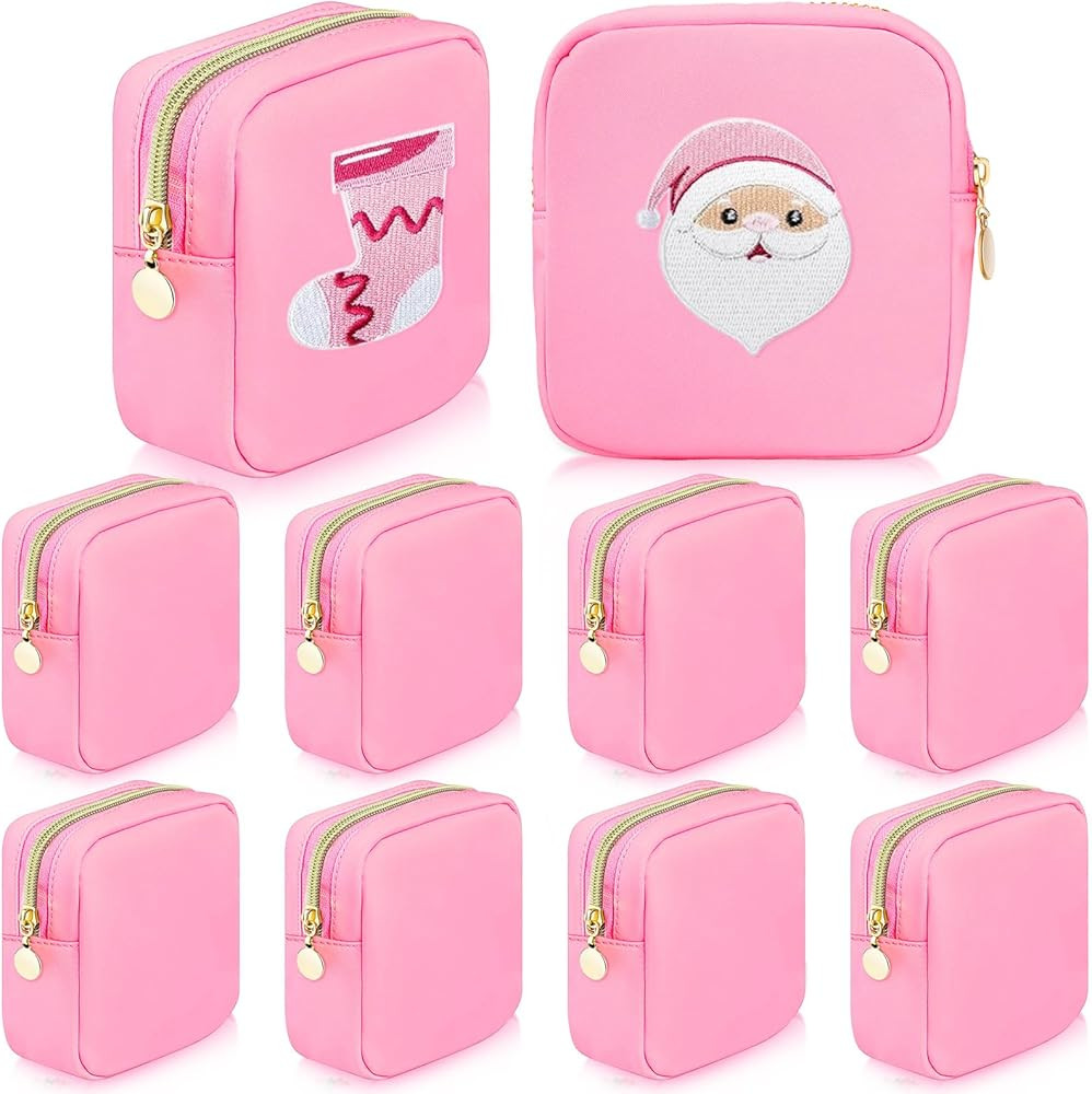 Giesiery 9 Pcs Nylon Cosmetic Bag for Purse Preppy Mini Makeup Bags Bulk Cosmetic Zipper Pouch Pu... | Amazon (US)