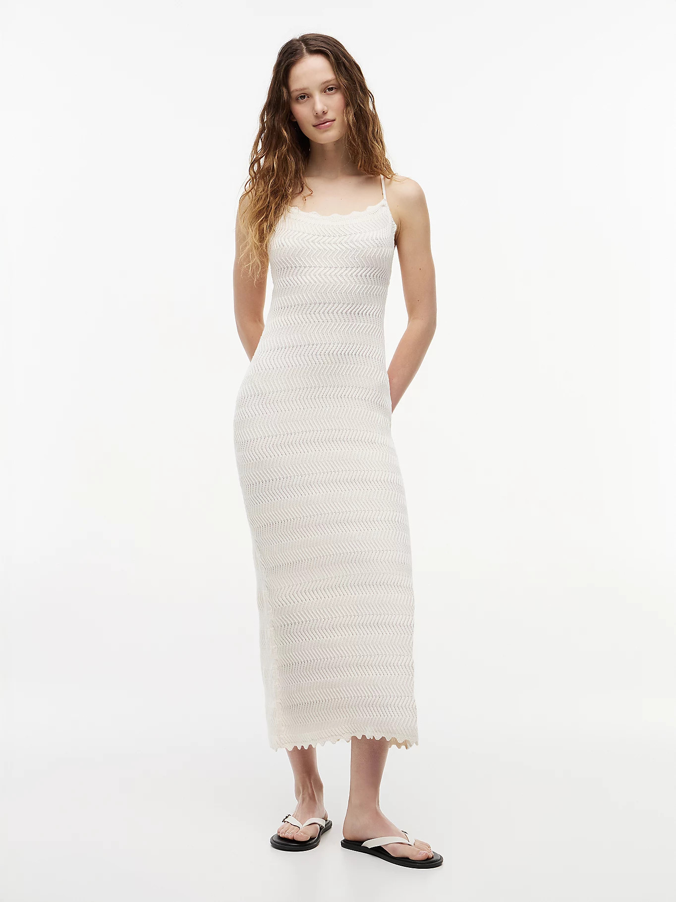 Chevron Knit Slim Cami Dress | Beige | Tommy Hilfiger | Tommy Hilfiger UK