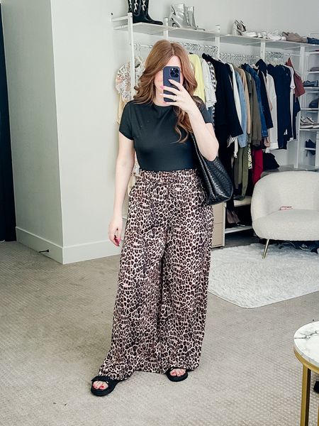 Casual summer outfit from amazon. Love these $22 leopard print pants wearing size large and medium in bodysuit. 

Summer outfit. Mom outfit. 

#LTKMidsize #LTKStyleTip #LTKSaleAlert
