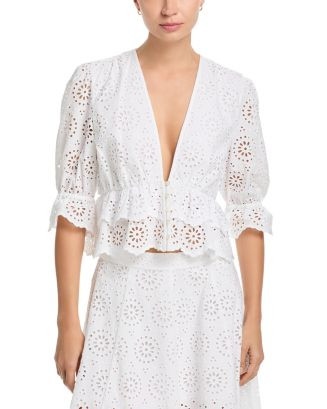 FRAME The Solstice Plunging Neck Top | Bloomingdale's Women | Bloomingdale's (AU)