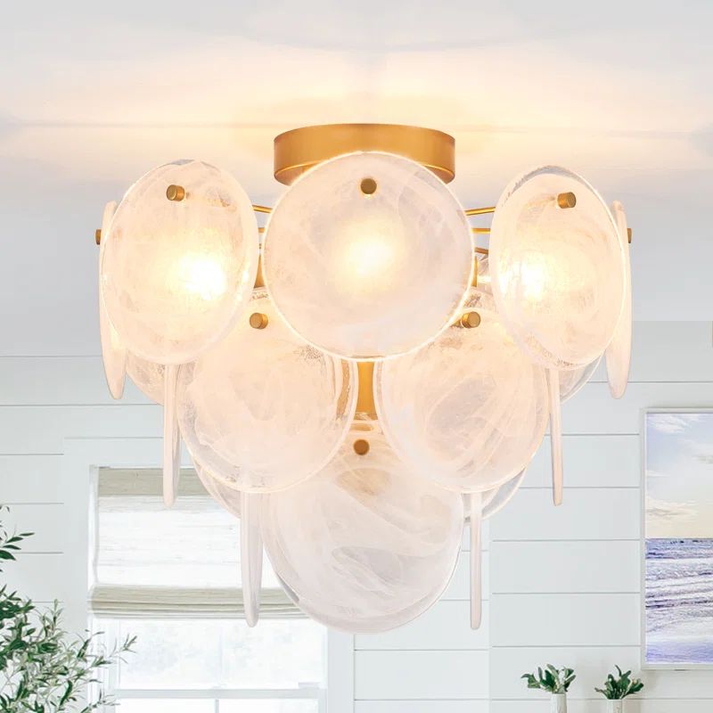 Roseboro 4-Light Unique Glass Flush Mount | Wayfair North America