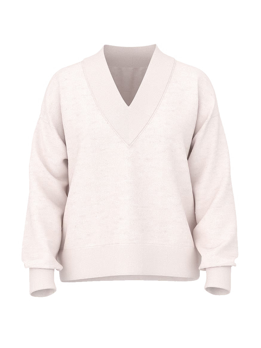 Buy Ivy Fleece V-Neck High-Low Cropped Sweatshirt, Vs Natural Heather - Order Hoodies & Sweatshir... | Victoria's Secret (US / CA )