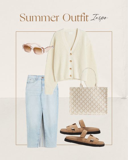 Summer outfit inspo #denimskirt #skirt #cardigan

#LTKunder50 #LTKstyletip #LTKunder100