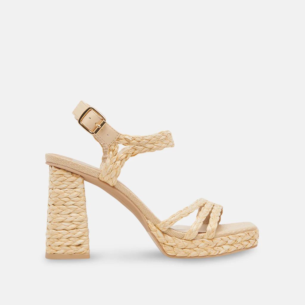 ALYSIA HEELS LT NATURAL RAFFIA | DolceVita.com