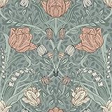 A-Street Prints 2948-33010 Tulipa Floral Wallpaper, 20.5in by 33ft, Sage | Amazon (US)