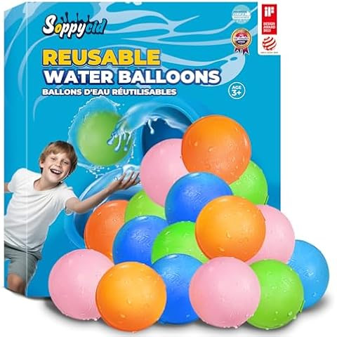 SOPPYCID 12Pcs Reusable Water Balloons, Pool Beach Water Toys for Boys and Girls, Outdoor Summer ... | Amazon (US)