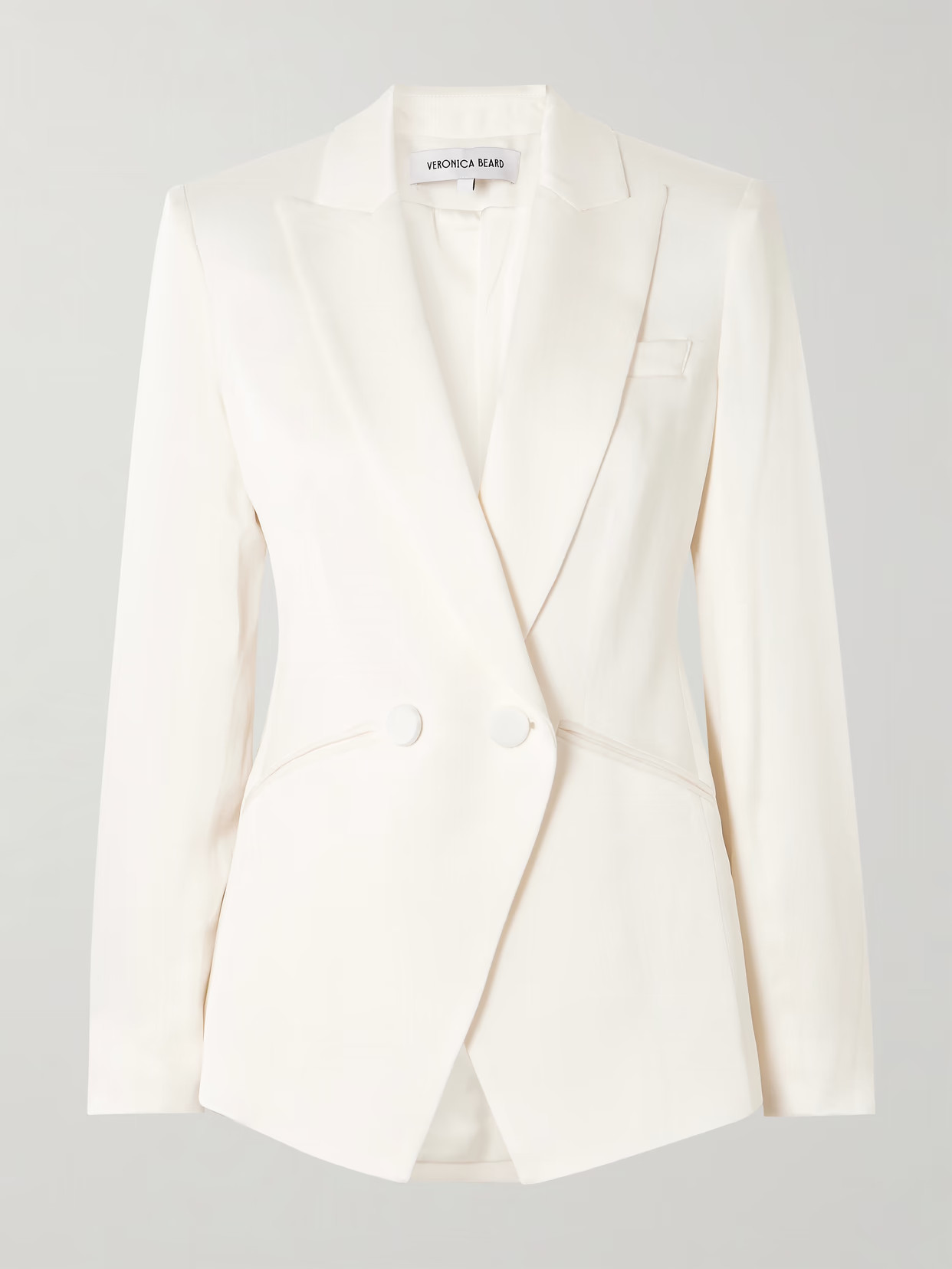 Veronica Beard - Rickie Satin-crepe Blazer - White | NET-A-PORTER (US)