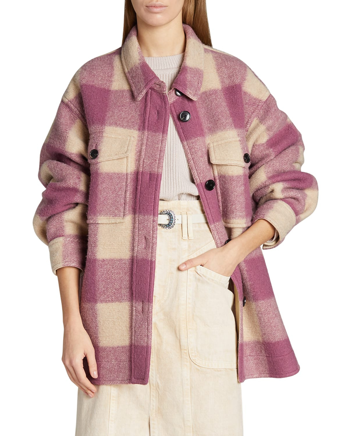 Harveli Plaid Wool Coat | Neiman Marcus