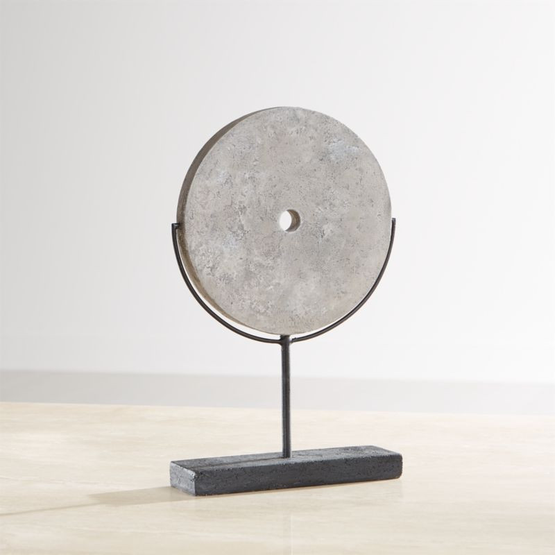 Grey Volcanic Ash Disc Sculpture + Reviews | Crate and Barrel | Crate & Barrel
