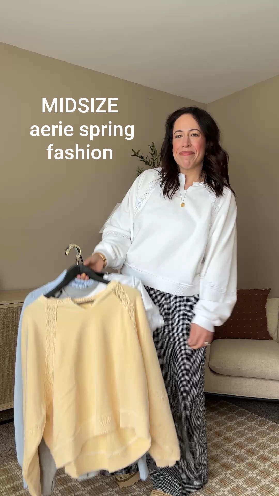 Midsize aerie haul spring fashion finds 🫶🏻 wearing size medium in tops and large in bottoms! 

Onesie is stretchy but not a ton! 

Midsize, size 12, aerie finds 

#LTKSaleAlert #LTKSpringSale #LTKMidsize