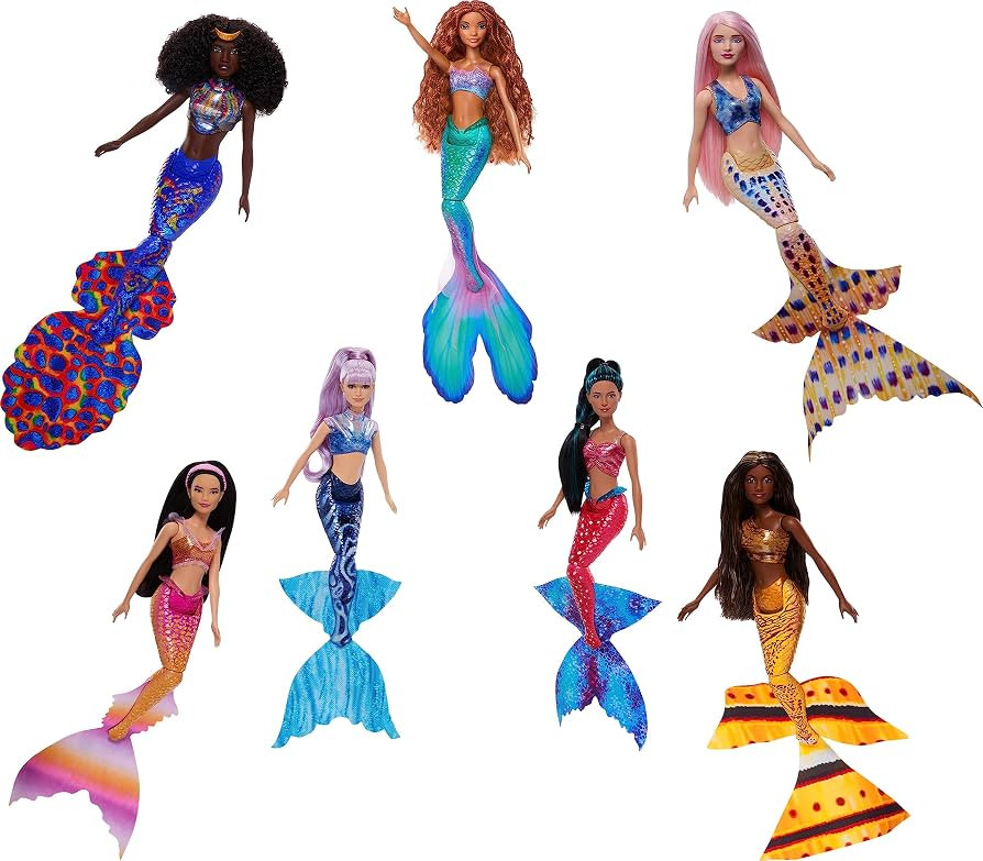 Mattel Disney The Little Mermaid Ultimate Ariel Sisters 7-Pack Set, Collection of 7 Fashion Merma... | Amazon (US)