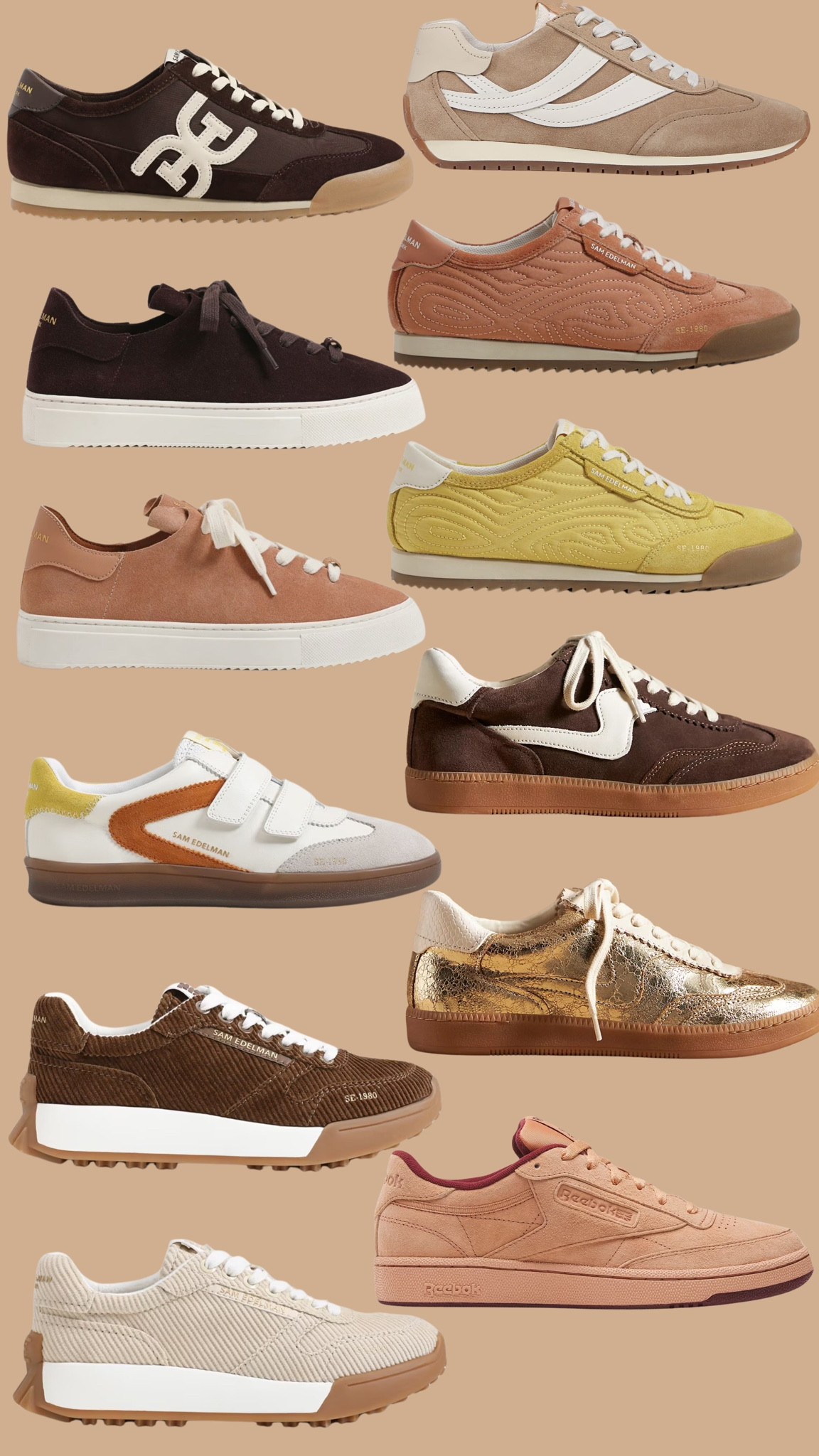 Autumn sneakers, HOCautumn, house of Colour, color analysis, soft autumn, true autumn, dark autumn, warm autumn, gum sole, court sneaker, gazelle, Gola, Sam Edelman, rosewood pink. Chartreuse, dark brown sneaker, retro sneaker, girlie, ruffle, casual sneaker, brown sneaker, cream sneaker, off white, orange sneaker, fall, dolce vita, Zappos

#LTKSeasonal #LTKShoeCrush #LTKStyleTip