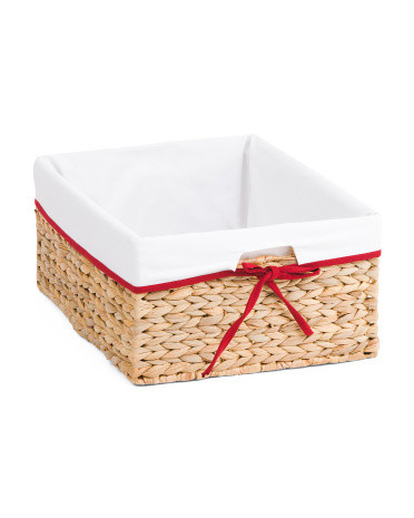 Basket With Piped Linen Insert | TJ Maxx