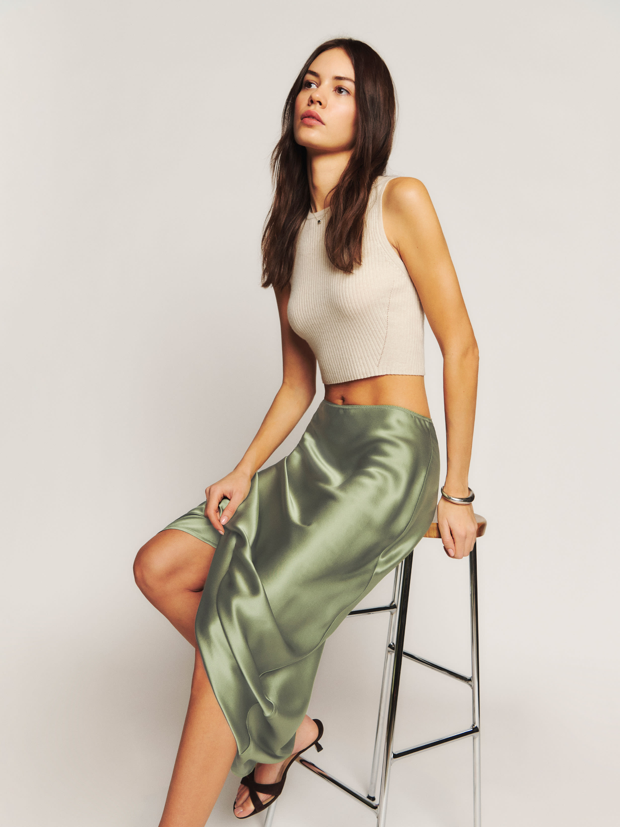 Layla Silk Skirt | Reformation (Global)