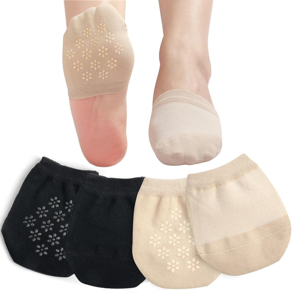 Toe Toppers No Show Liner Half Socks for Women Seamless Grip Non Slip Hidden Toe Covers for Mules... | Amazon (US)