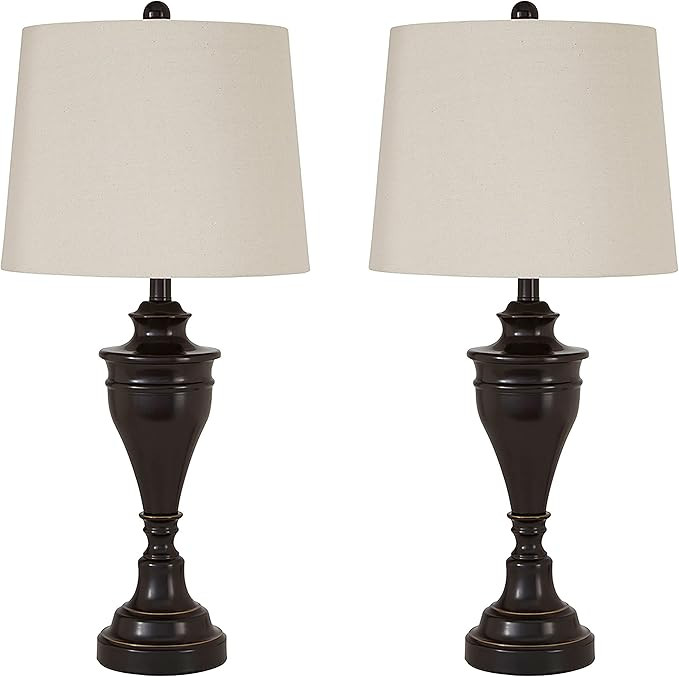 Signature Design by Ashley Darlita Traditional 29" Table Lamp with Pedestal Base, 2 Count, Dark B... | Amazon (US)