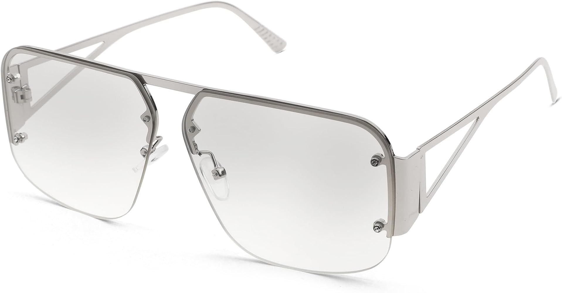 Pro Acme Aviator Sunglasses Women Men Trendy Rimless Frame Retro Square Shades Large Metal Sun Gl... | Amazon (US)